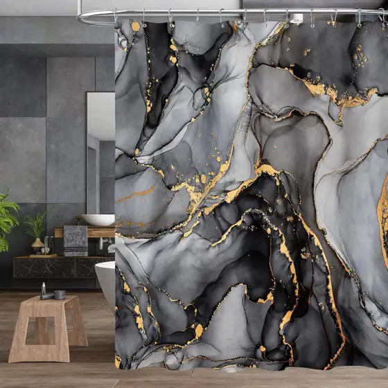NBVKO 4-Pcs Black Marble Shower… — Photo 2