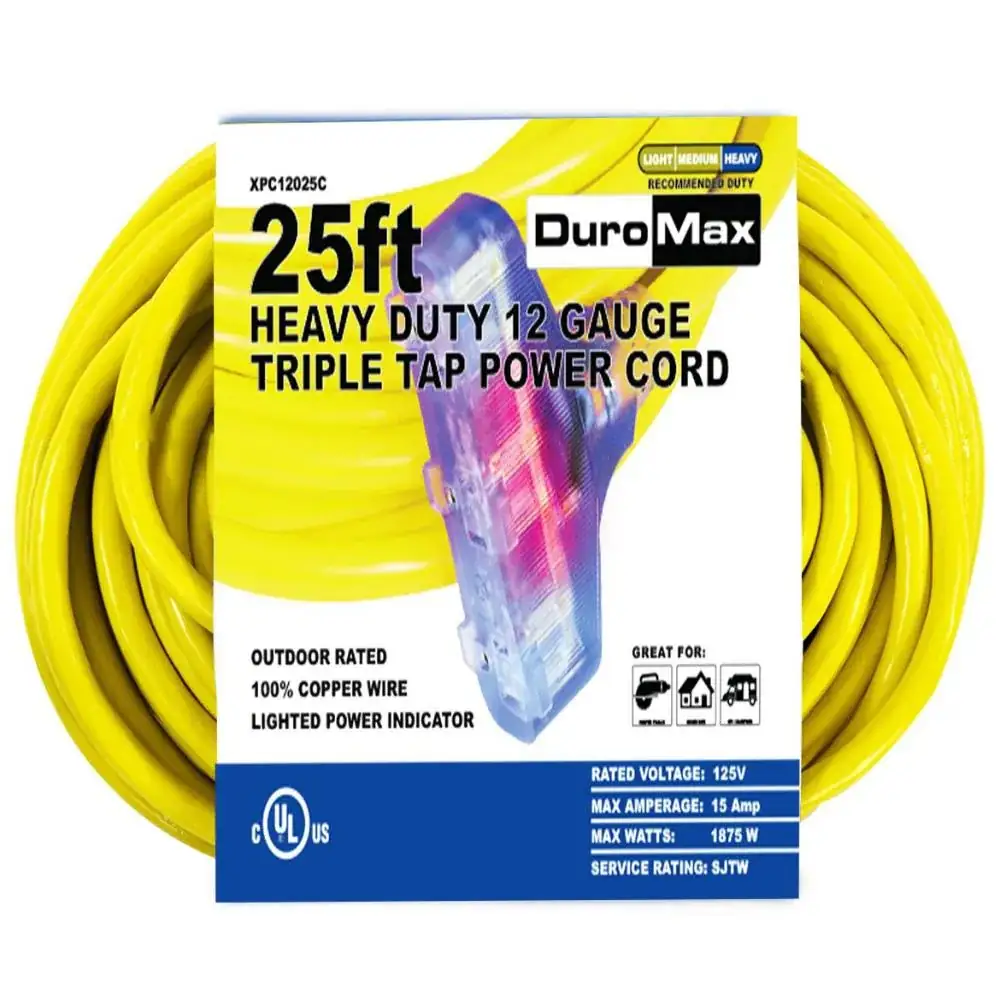 DuroMax 25-ft 12/3 Yellow 3… — Photo 1