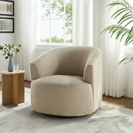Mainstays Boucle Swivel Accent Chair,… — Photo 1