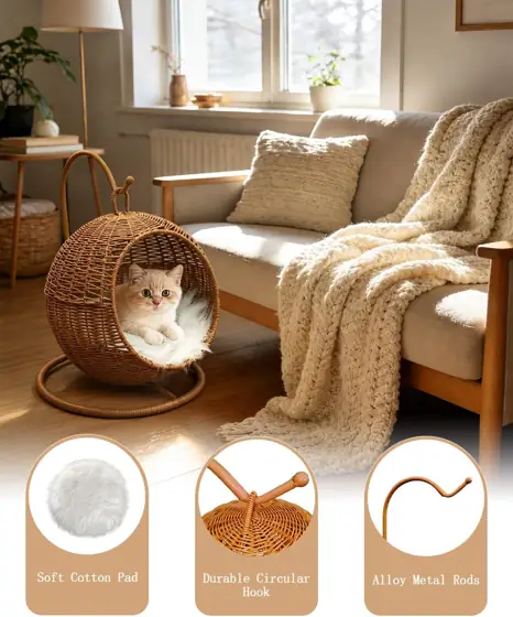 Wicker Cat Bed Indoor &… — Photo 4