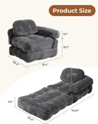 Folding Sofa Bed, L-Shaped Couch… — Photo 2