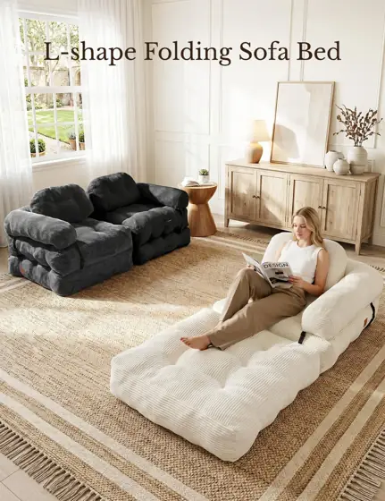 Folding Sofa Bed, L-Shaped Couch… — Photo 3