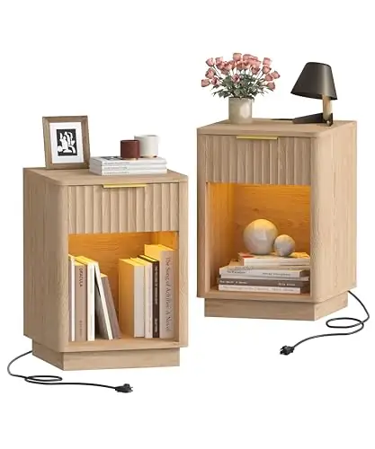 Akxomel Fluted Nightstand Set 2… — Photo 1