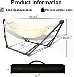2-in-1 Hammock Chair, Foldable Steel… — Photo 2