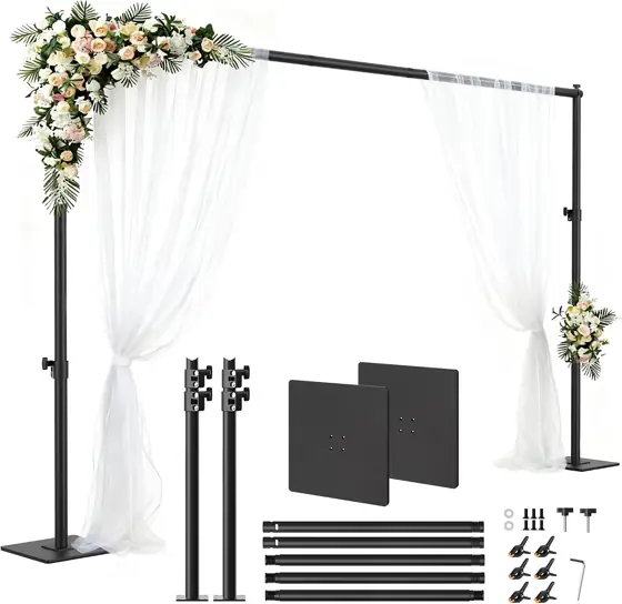 Square Backdrop Stand 6.5x10ft, Heavy-Duty… — Photo 1