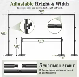 Square Backdrop Stand 6.5x10ft, Heavy-Duty… — Photo 2