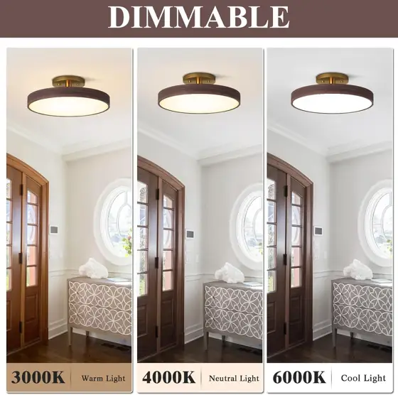 Semi-Flush Mounted Ceiling Lamp, 15.7"… — Photo 3