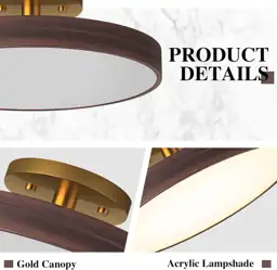 Semi-Flush Mounted Ceiling Lamp, 15.7"… — Photo 4