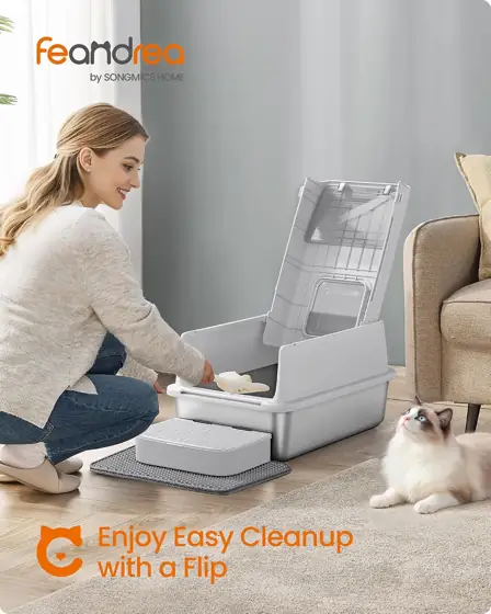 Feandrea Stainless Steel Cat Litter… — Photo 2