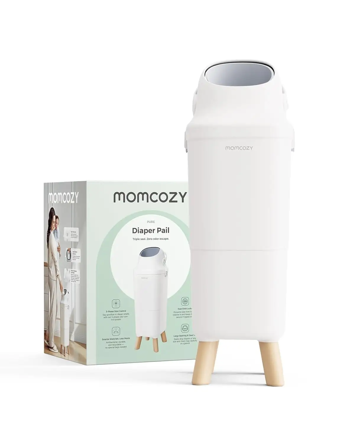 Momcozy Diaper Pail, Triple-Seal Odor… — Photo 1