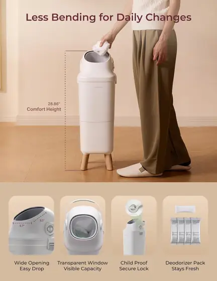 Momcozy Diaper Pail, Triple-Seal Odor… — Photo 3