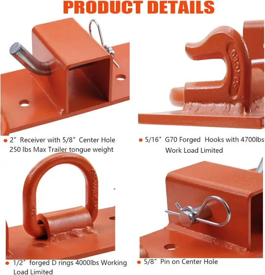 Tractor Bucket Hooks, 2" Receiver,… — Photo 2