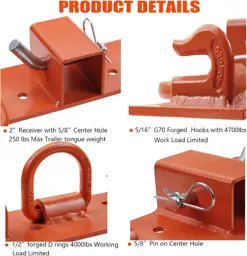 Tractor Bucket Hooks, 2" Receiver,… — Photo 2