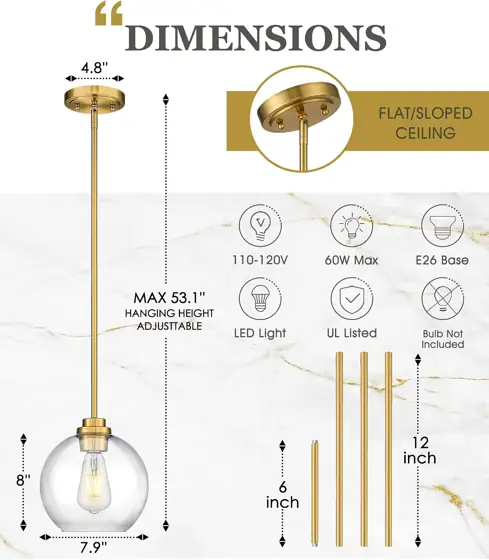 2 Pack Pendant Lights for… — Photo 3