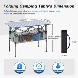 Portable Camping Table with Adjustable… — Photo 2