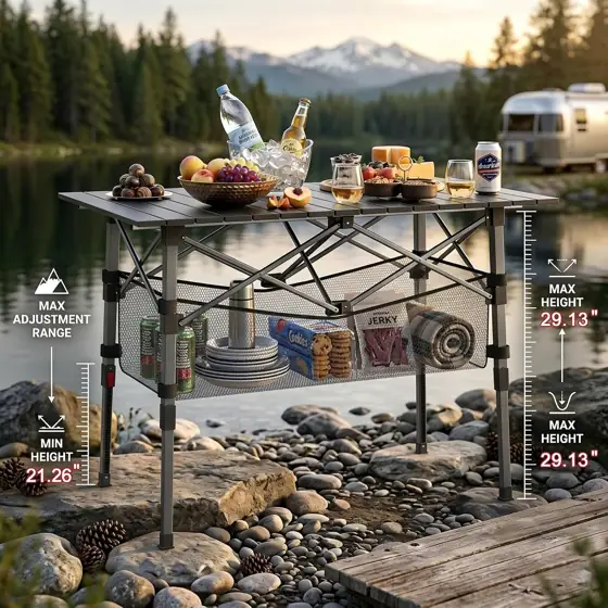 Portable Camping Table with Adjustable… — Photo 4
