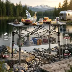 Portable Camping Table with Adjustable… — Photo 4