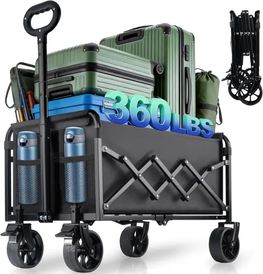 Collapsible Wagon Cart with Brakes… — Photo 1