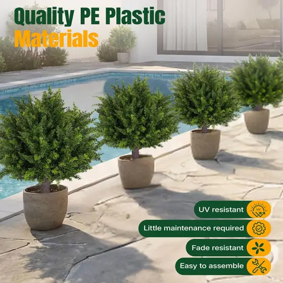 24.5-Inch Topiary Cedar Trees, 2-Pack,… — Photo 4