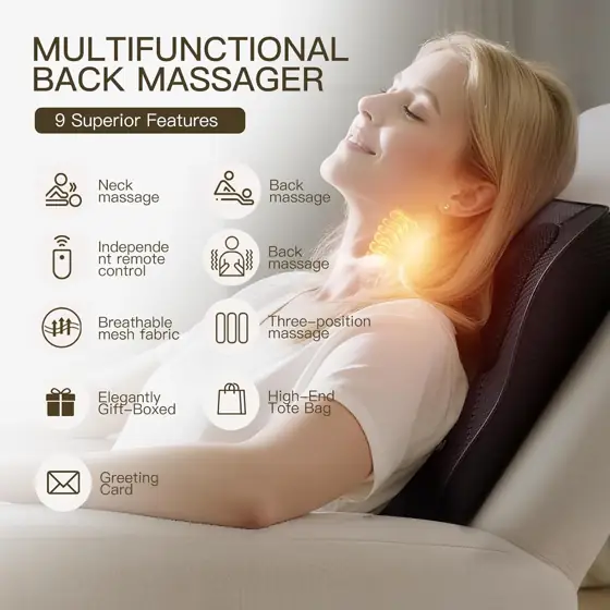Back Massager with Heat, 20-Node… — Photo 3