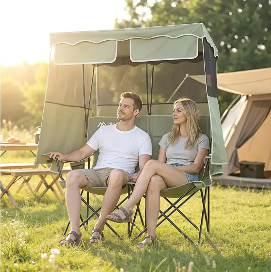 Double Camping Chair with Canopy,2… — Photo 2
