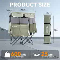 Double Camping Chair with Canopy,2… — Photo 3