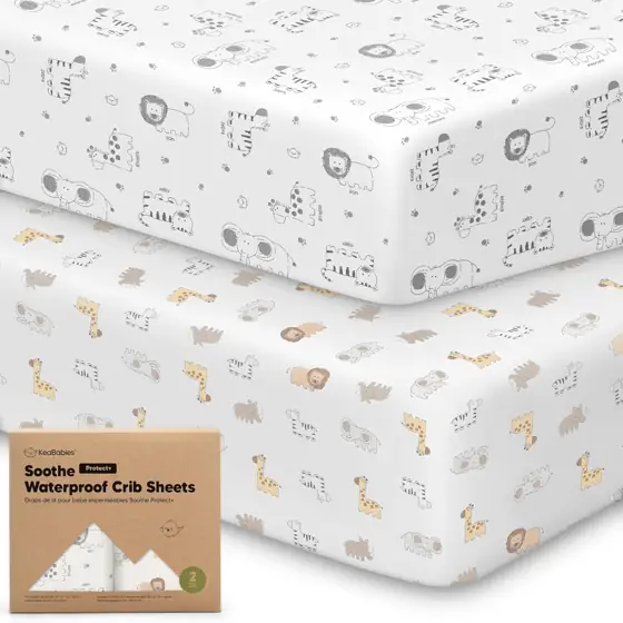 2-Pack Waterproof Crib Sheets for… — Photo 1
