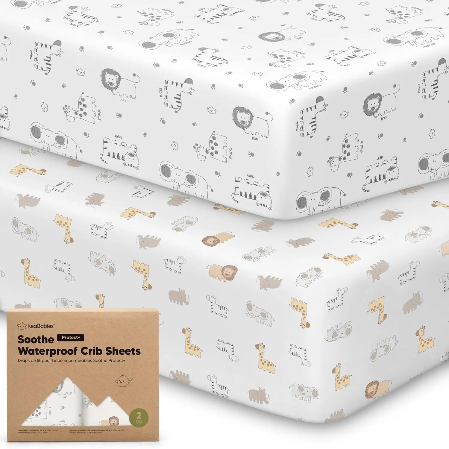 2-Pack Waterproof Crib Sheets for… — Photo 1