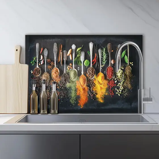 LMSDYSHU Grey Tempered Glass Backsplash… — Photo 4