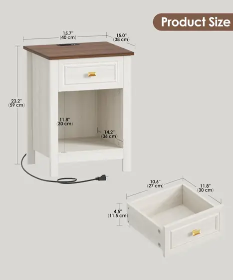 Akxomel Farmhouse Nightstands Set of… — Photo 3