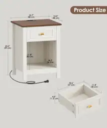 Akxomel Farmhouse Nightstands Set of… — Photo 3