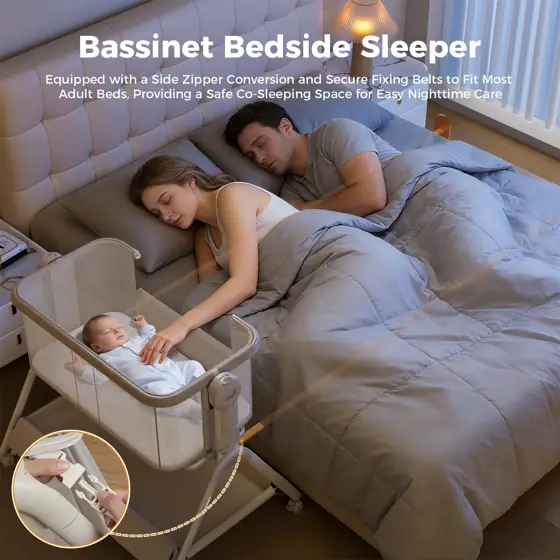 Baby Bassinet Bedside Crib, Rocking… — Photo 2