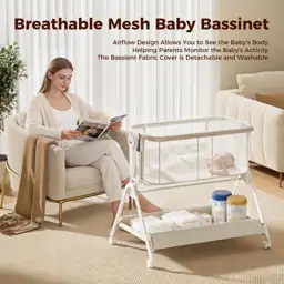 Baby Bassinet Bedside Crib, Rocking… — Photo 4