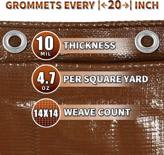 Brown Tarp 20x30 Feet, 10… — Photo 4