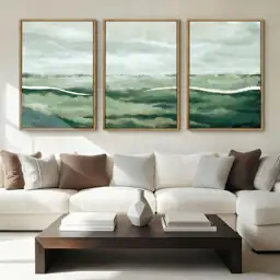 ANHUIB Large Green Abstract Framed… — Photo 1