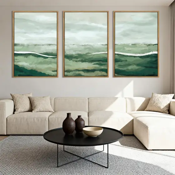 ANHUIB Large Green Abstract Framed… — Photo 2
