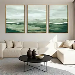 ANHUIB Large Green Abstract Framed… — Photo 2