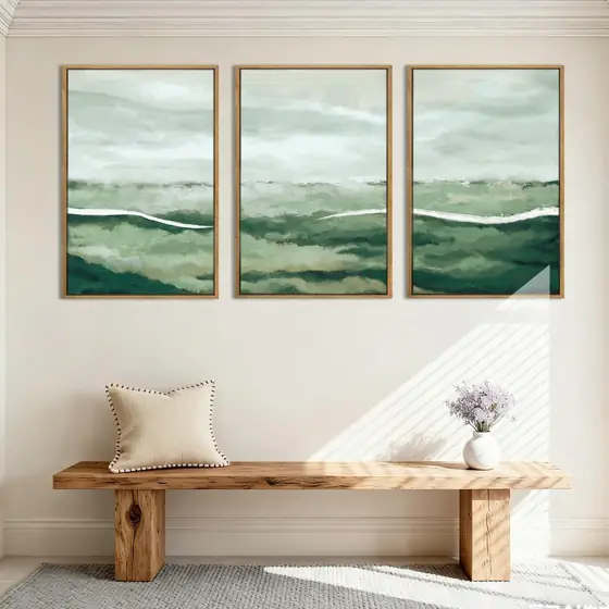 ANHUIB Large Green Abstract Framed… — Photo 3