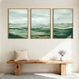 ANHUIB Large Green Abstract Framed… — Photo 3