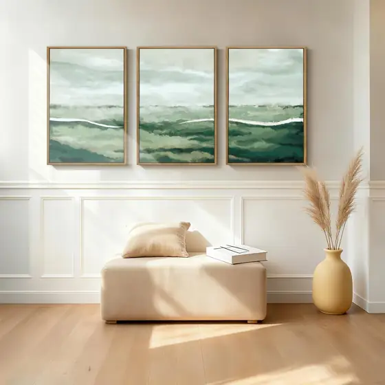 ANHUIB Large Green Abstract Framed… — Photo 4