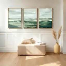 ANHUIB Large Green Abstract Framed… — Photo 4
