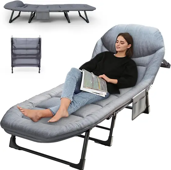 Adjustable Folding Camping Cot with… — Photo 1