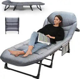 Adjustable Folding Camping Cot with… — Photo 1