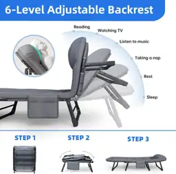 Adjustable Folding Camping Cot with… — Photo 3