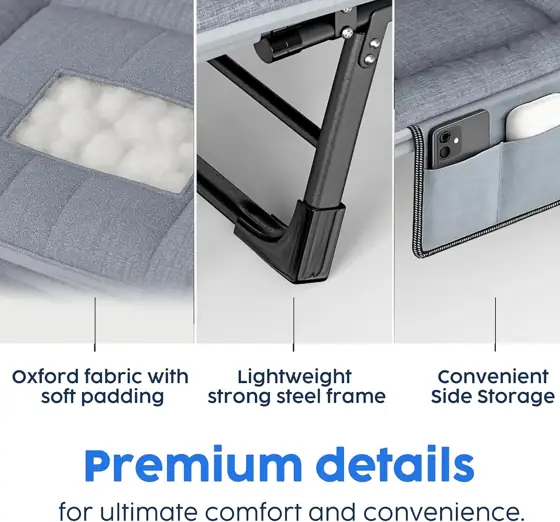 Adjustable Folding Camping Cot with… — Photo 4