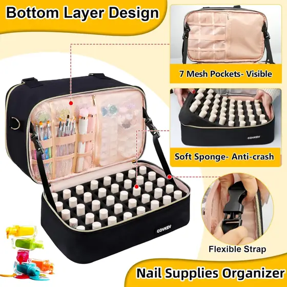 Covkev 80-Bottle Nail Polish Organizer… — Photo 4