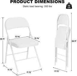 6 Pack White Folding Chairs… — Photo 3