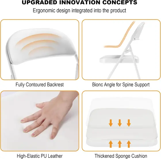 6 Pack White Folding Chairs… — Photo 4