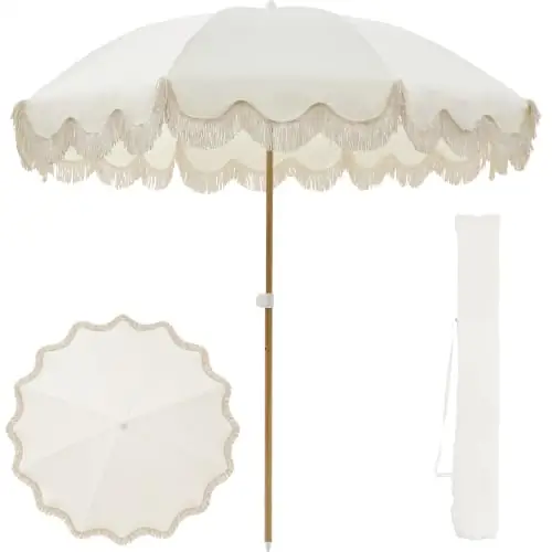 7.5FT Boho Patio Umbrella with… — Photo 1