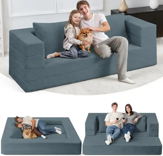 Futon Sofa Bed with Pillow,… — Photo 1
